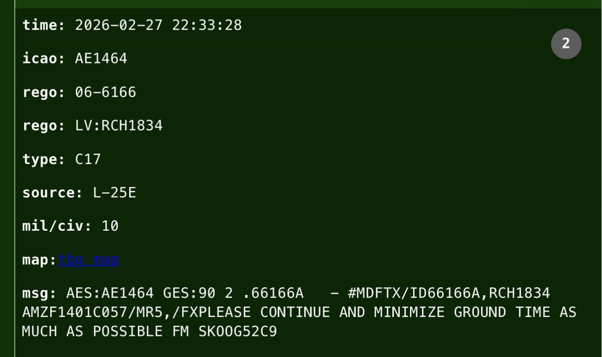 USAF C-17s headed to the Middle East are being instructed to minimise ground time as much as possible.
H/t: @TheIntelFrog
Via @thebaldgeek http://tbg.airframes.io