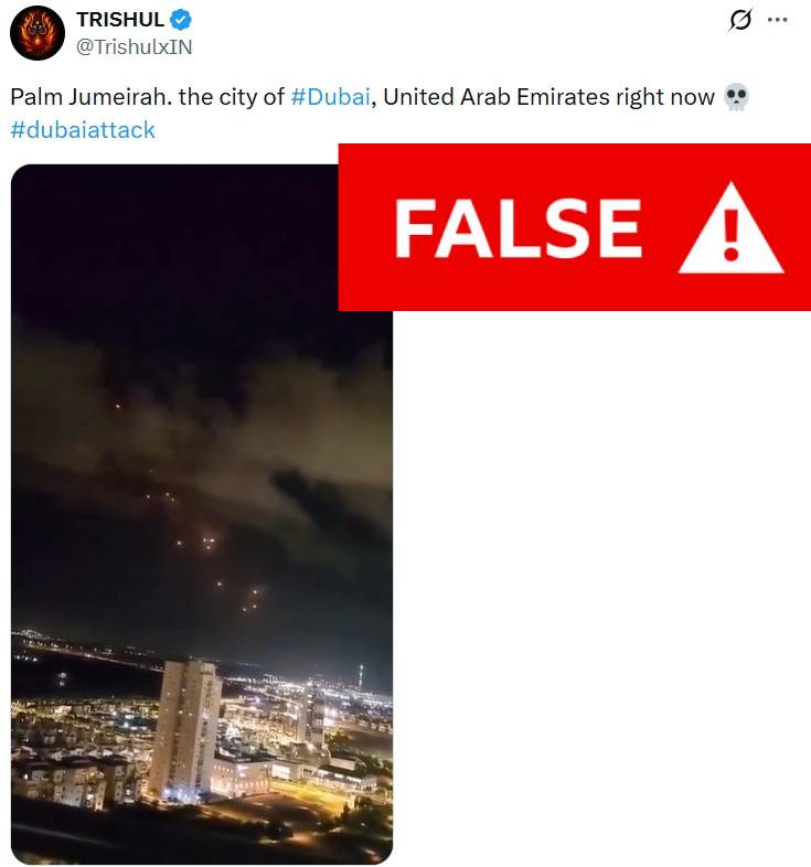 THREAD: Misinformation in the Iran/US/Israel war - 28 February
This video, viewed over five million times, claims to show Iranian ballisitic missiles over Dubai.
But the clip is old. It was filmed in October 2024, showing Iranian missiles fired towards Tel Aviv at the time.