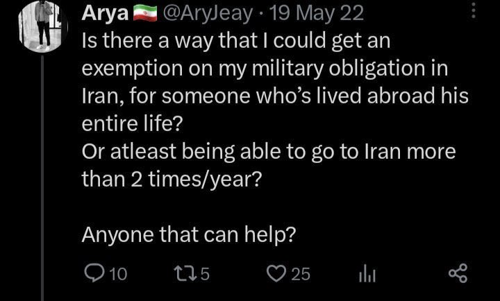@AryJeay @araghchi کونکش تو که سرباز فراری ای خودت، چی گوه میخوری :))