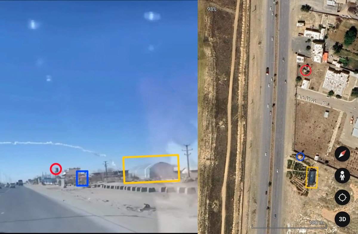 Un misil balístico de la Guardia Revolucionaria iraní supuestamente falló y golpeó la ciudad de Hamedán, con datos de geolocalización indicando una falla al norte de la ciudad.
