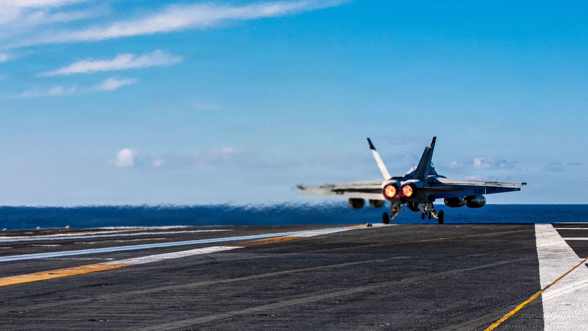 Multiple squadrons of F/A-18s are supporting sustained operations against Iran. U.S. forces are flying day and night to deliver overwhelming 🇺🇸 firepower.