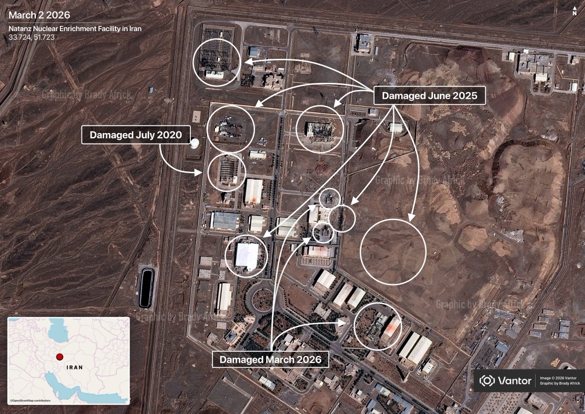 New satellite imagery reveals recent damage at Iran's Natanz nuclear enrichment facility, adding to the site's history of strikes.