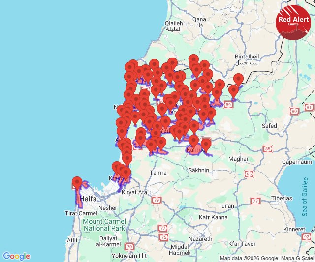 Sirens were reported in northern Israel.