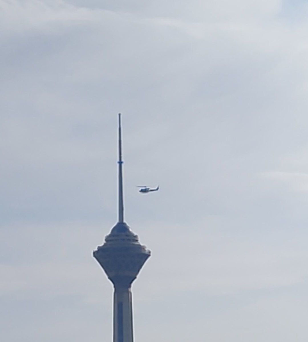 Open-source visuals show an Iranian Bell 212 helicopter in Tehran, Iran.