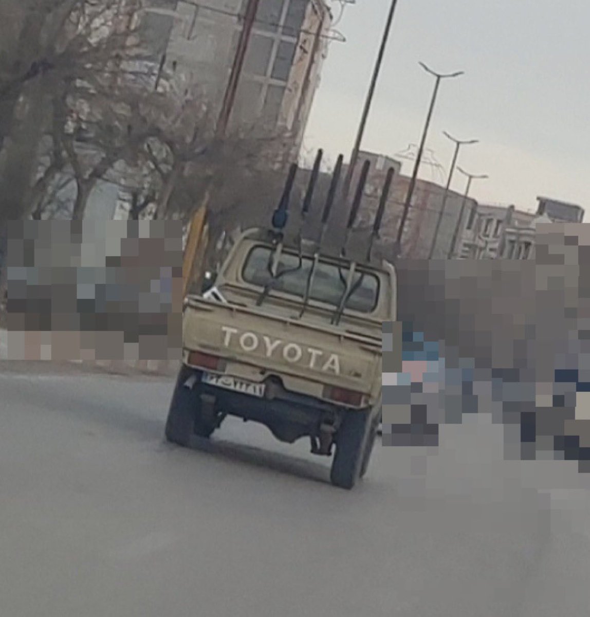 An IRGC Toyota Land Cruiser equipped with a counter-unmanned aerial system (C-UAS) was observed in Ardabil, Iran.