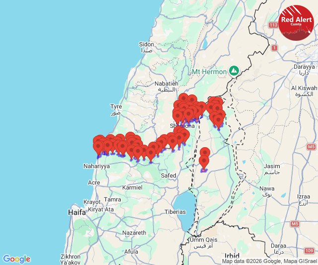 Sirens were heard in northern Israel.