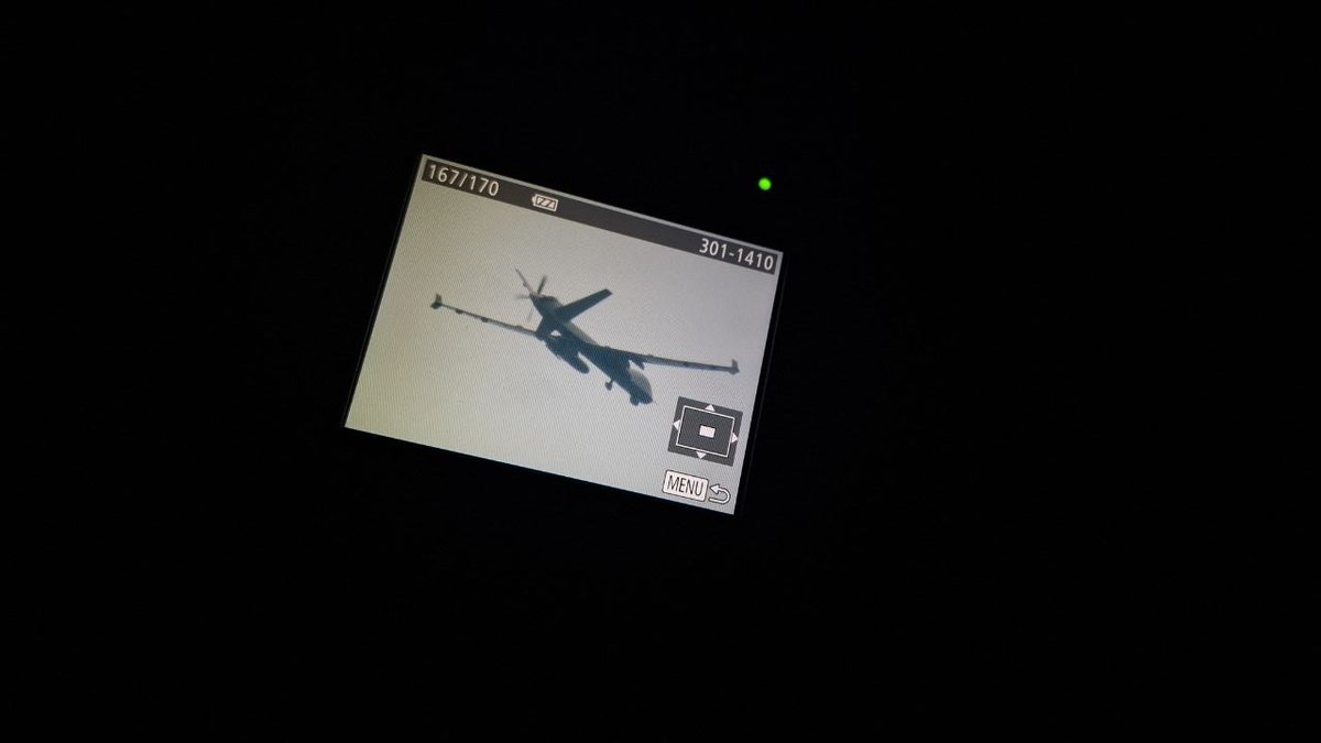 A USAF Reaper drone was observed near Shiraz in Fars Province, Iran, with close-up imagery shared.