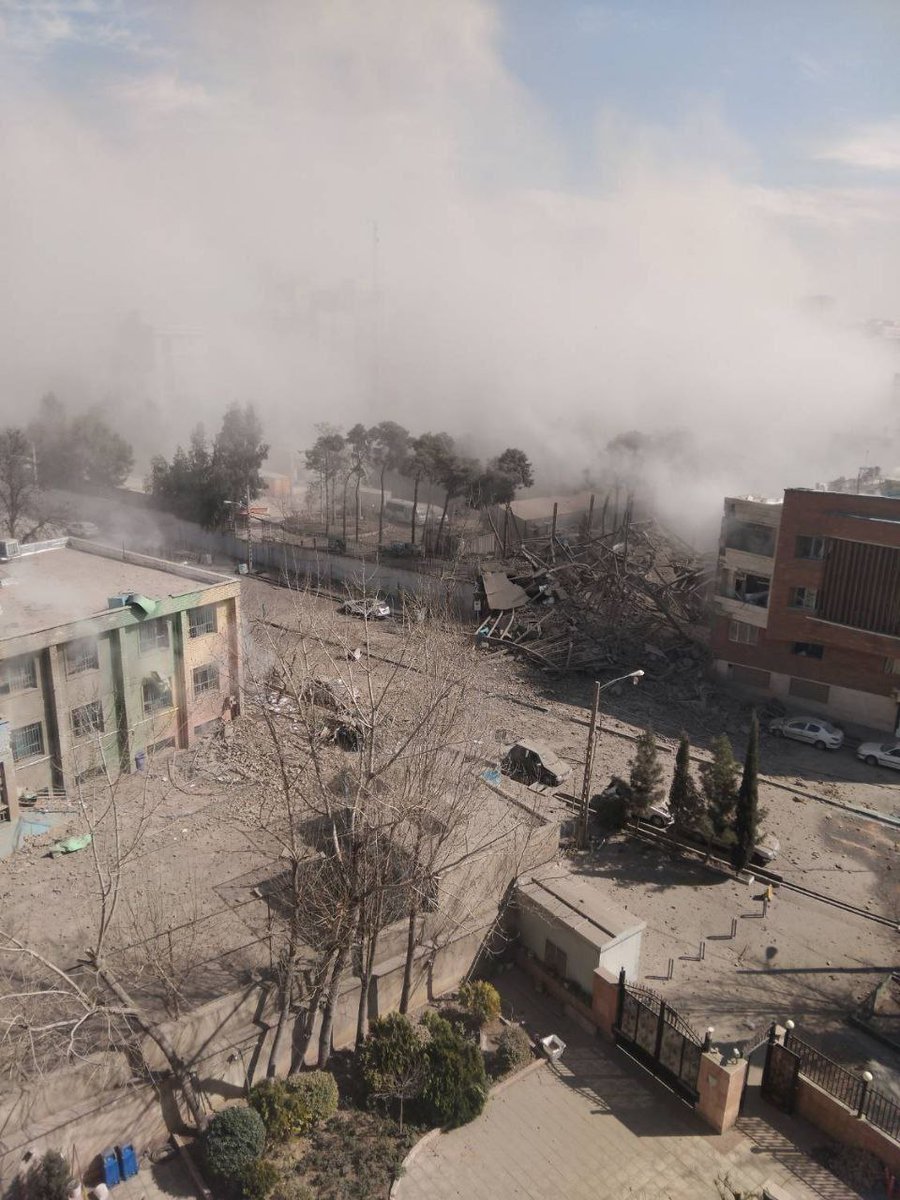 The FARAJA (Police) CID's 5th Headquarters in Central Tehran has been leveled.