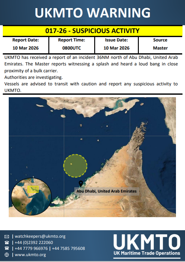 بازنشر شده توسط @hey_itsmyturn از @UK_MTO: UKMTO WARNING INCIDENT 017-26 برای هشدار کامل اینجا کلیک کنید ⤵️…