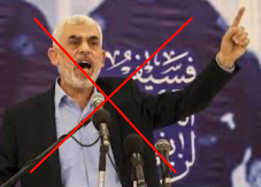 Israel doesn't like this gesture, you know? 
Whoever points at the sky while addressing or threatening Israel, will be sent there, eventually.