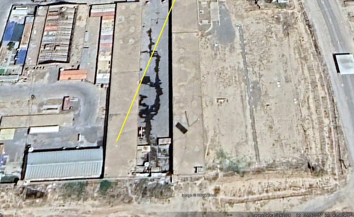 Makhmour, Iraq
POV of drone attack: 35.770869, 43.585552
Visual line crosses over vehicle storage building.