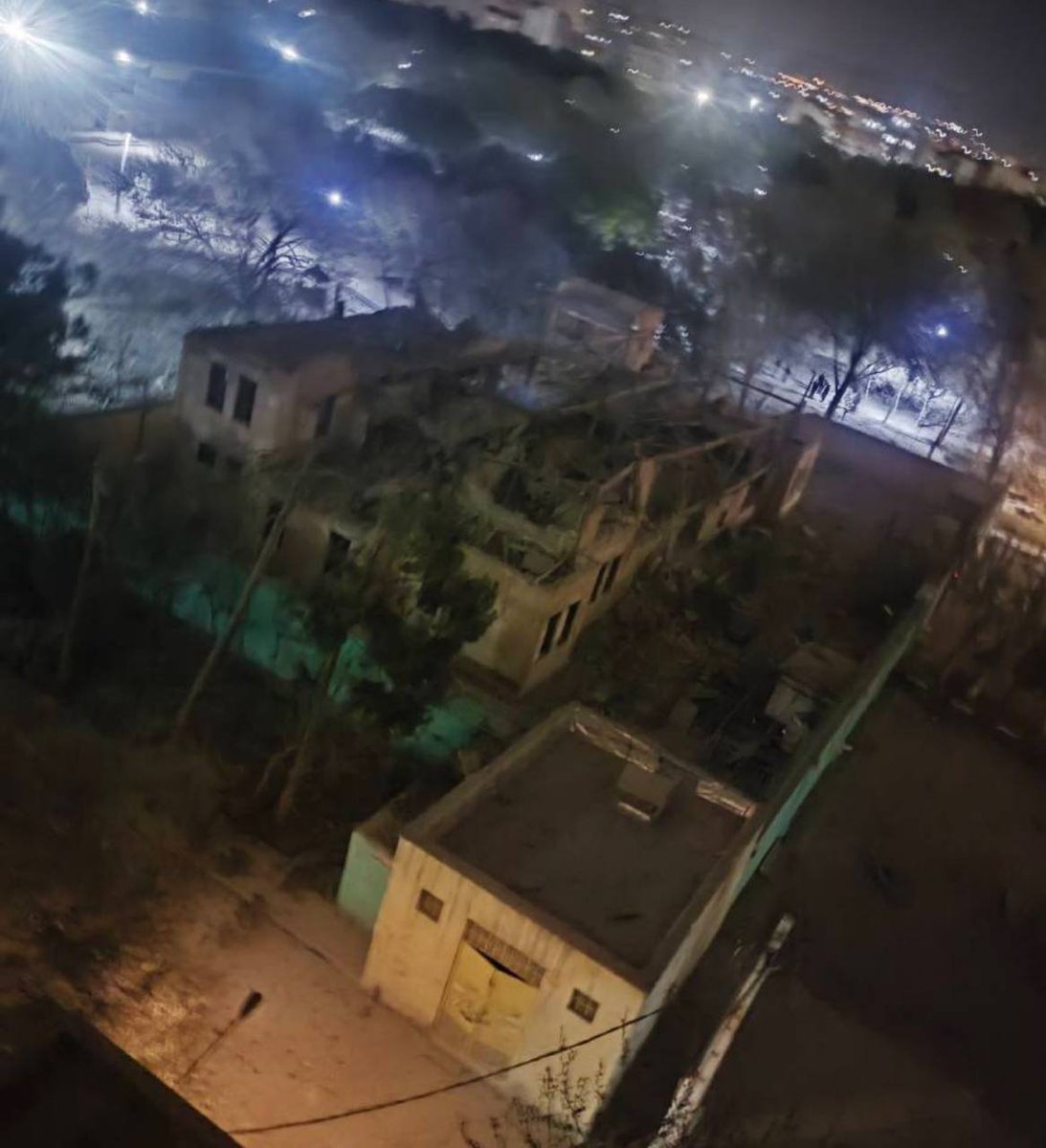 Clear damage reported on the Bisim (159th) Police Station in southeastern Tehran, Iran.