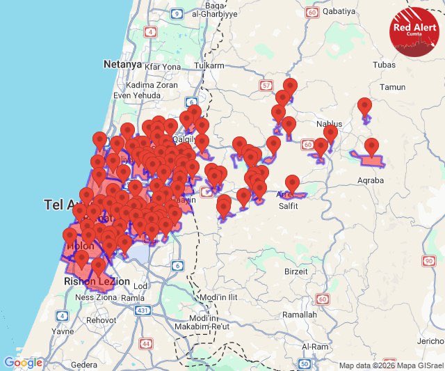 דווח על צפירות במרכז ישראל, המעידות על אש נכנסת אפשרית.