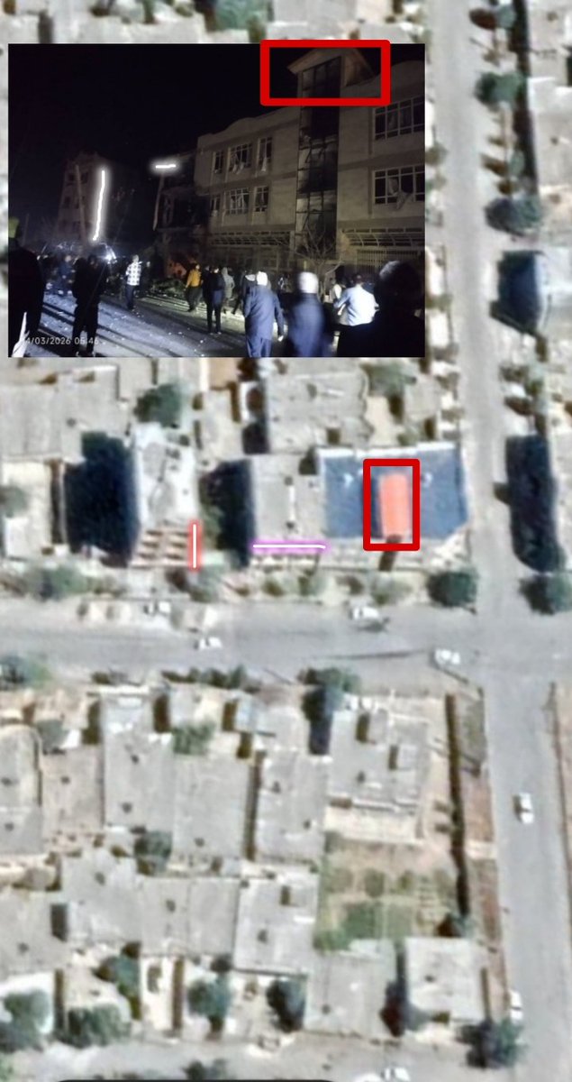 Geolocation footage reveals aftermath of an airstrike on a residential house in Ilam province, reportedly killing six people including a deputy of the Aerospace Force.