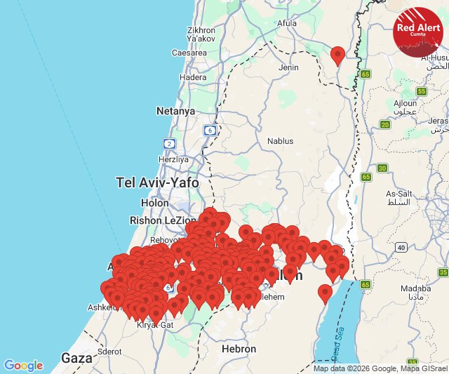 Sirens reported in central Israel, matching earlier alerts at 1306Z.