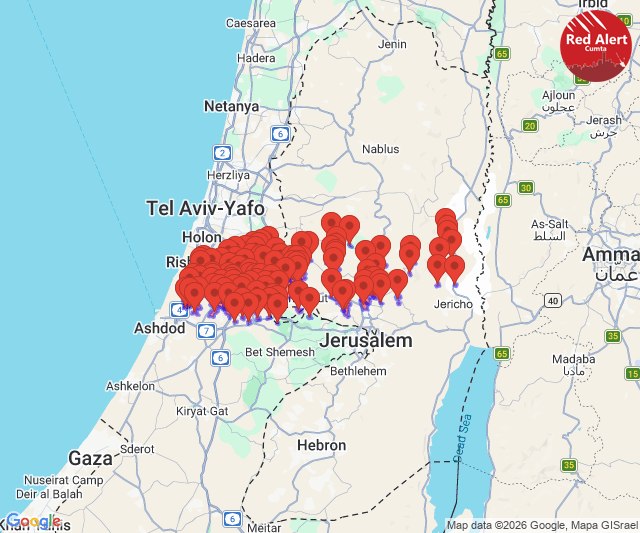 Air raid sirens were reported in central Israel.