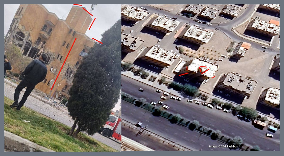 IRGC Basij Base in Semnan was targeted (first image: @mamlekate)
(coords 35.59524, 53.39443)
#Semnan Province, #Iran
(@geoconfirmed)