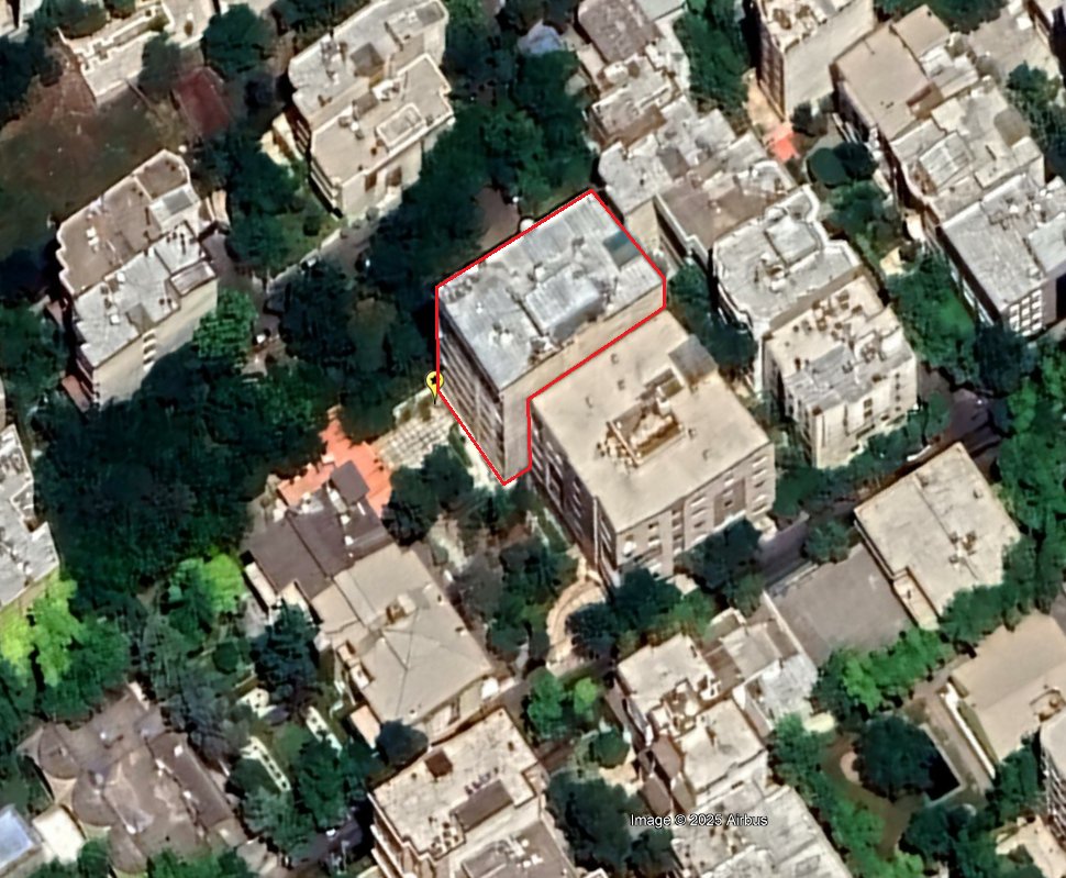 A video posted by @Vahid shows a building targeted in the Andarzgo neighborhood of Tehran on Monday, March 23.