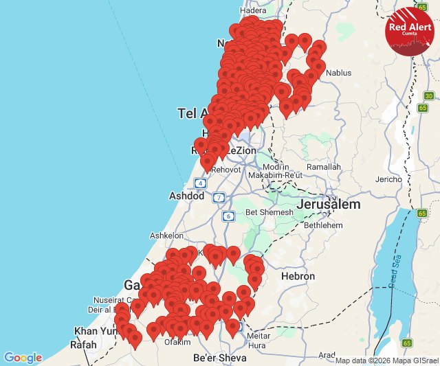 Sirenas en el centro y sur de #Israel 🇮🇱