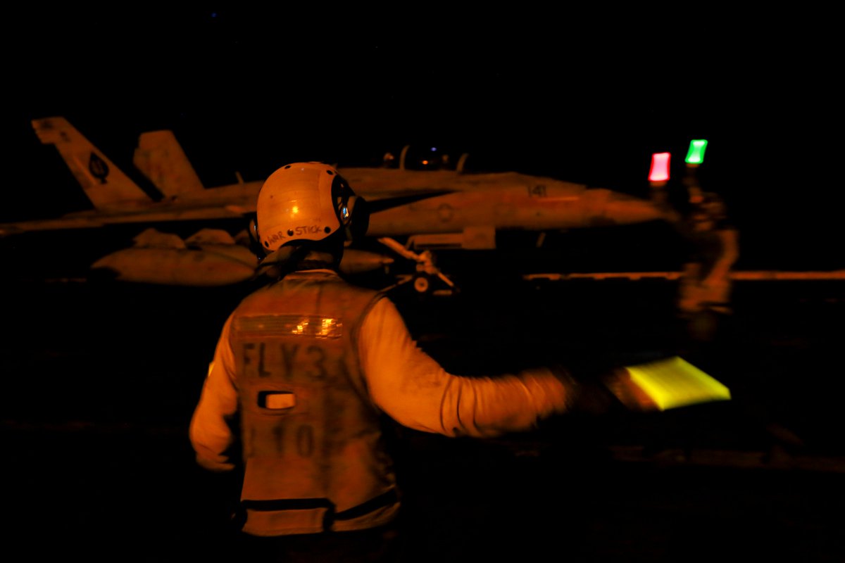 USS Abraham Lincoln (CVN 72) continues to conduct flight operations, both day and night.