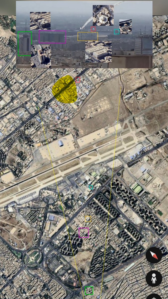An Iranian missile malfunctioned and crashed south of Mehrabad International Airport in Tehran, with geolocation confirming the impact area.