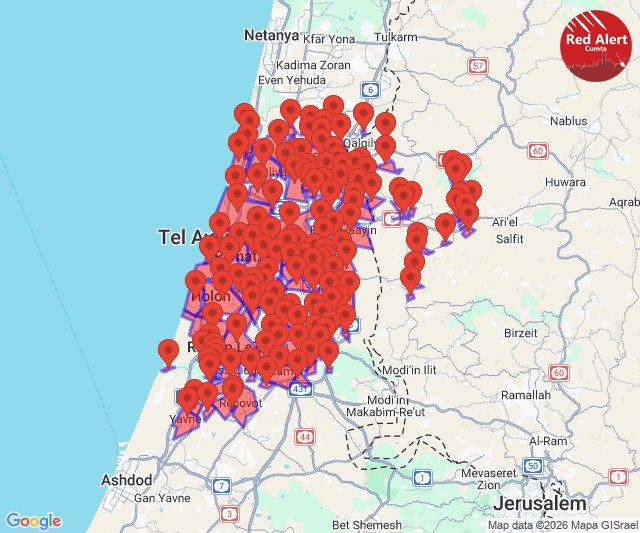 Air raid sirens have been activated in central Israel.