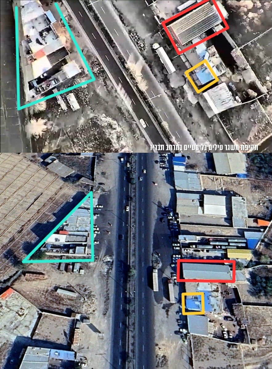 نیروی هوایی اسرائیل یک کامیون را که به‌عنوان پرتابگر متحرک موشک‌های بالستیک در جنوب تبریز استفاده می‌شد، منهدم کرد، به گفته حساب فارسی‌زبان ارتش اسرائیل.