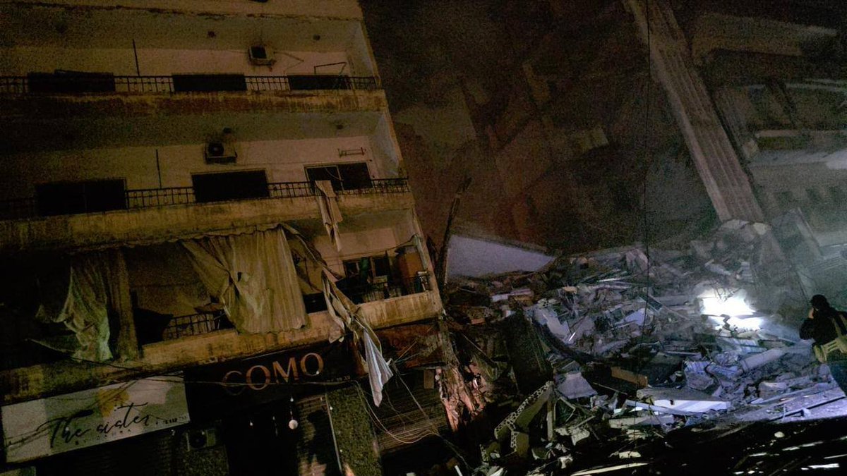An Israeli airstrike destroyed a five-story building in the southern suburbs of Beirut.