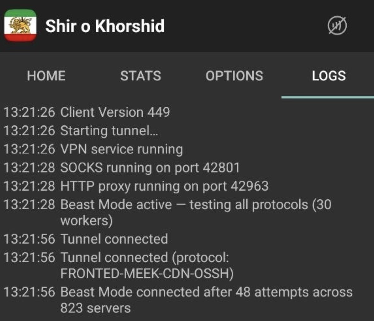 آپدیت «خیلی مهم» برای کلاینت شیر و خورشید 2026.05.14:

تنظیمات بیشتر برای CDN Domain Fronting: توجه کنید سایفون خودش دامین فرانتینگ انجام میده! ولی اون روش MitM که @patterniha پیدا کرد تنظیمات و جزییات دامین فرانتینگ متفاوتی داره. در این آپدیت٬ کلاینت شیر و خورشید کاری مشابه به چیزی که @patterniha ها معرفی کرد انجام میده با این تفاوت که این روش در هسته شیر و خورشید اضافه شده پس دیگه نیازی به xray و cert وکارای دیگه نیست.

۱. آپدیت رو نصب کنید
۲. پروتکل را روی یکی از حالت های Auto یا Direct یا CDN Fronting تنظیم کنید
۳. کلاینت شیر و خورشید باید الان خودش به تنهایی وصل بشه براتون!

قابلیت تنظیمات بیشتر برای SNI و IP هم وجود داره که فعلا بهش نیازی نیست و میتونید خالی بگذارید باشه. ولی برای آینده شاید به کار بیاد.

میتونید از اینجا دانلود و نصب کنید و ممنون میشم اگه repost کنید که تعداد بیشتری ببینند:

https://github.com/shirokhorshid/shirokhorshid-android/releases/tag/v2026.05.14-8a28d0c

در تلگرام هم آپلود کردم اگر براتون راحت تر هست میتونید از اونجا آپدیت رو بگیرید:

https://t.me/+aF04HaDSxVI4ZGEx