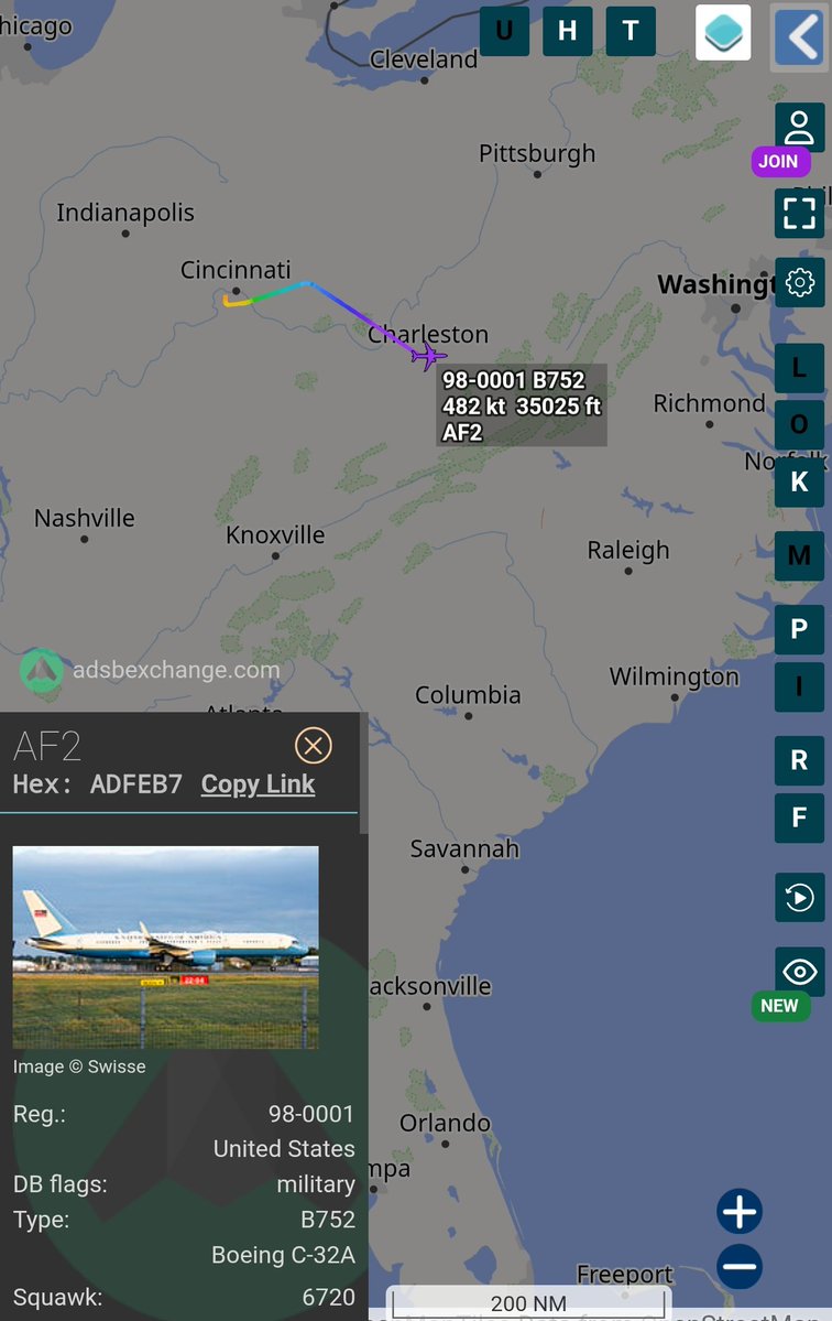 @DefenceGeek notes a sudden flurry of movements in Europe and highlights JD Vance's flight back to Andrews aboard C-32A #ADFEB7.