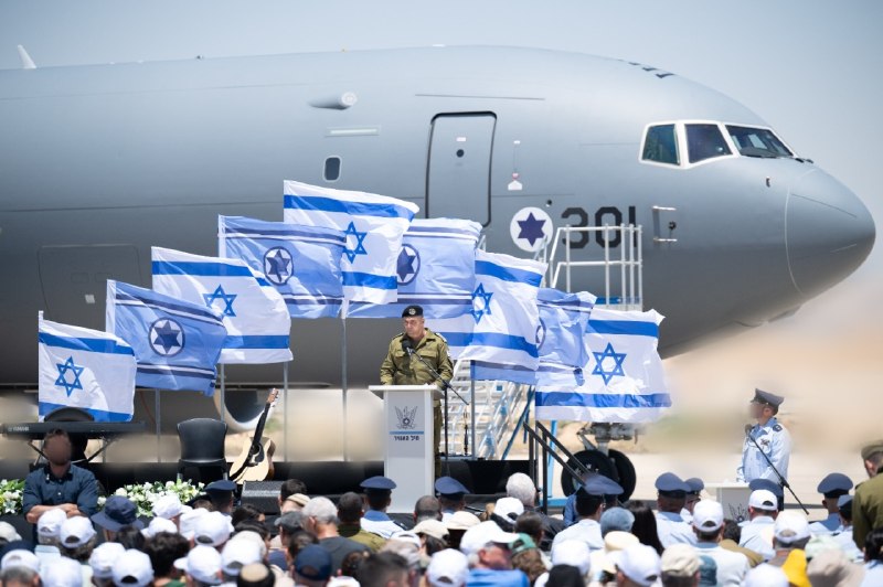 The IDF inducted a first-of-its-kind aircraft into the new 'Gideon' refueling squadron, with the Chief of Staff stating that Iran's regime has cracked significantly and its stability is uncertain.
