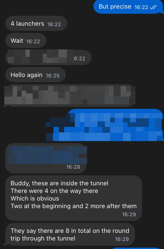 Maybe because they were hiding launchers in them? 
(Image &amp; chats: mine, date: March 16)
(Don't watermark my shit please)