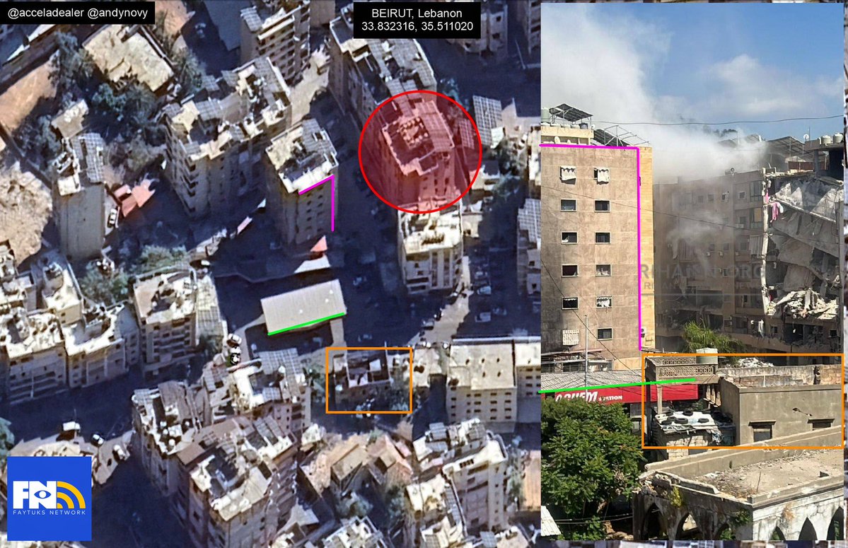 A building in the Dahieh suburb of Beirut, Lebanon, suffered heavy damage and partial collapse, according to a geolocated report.