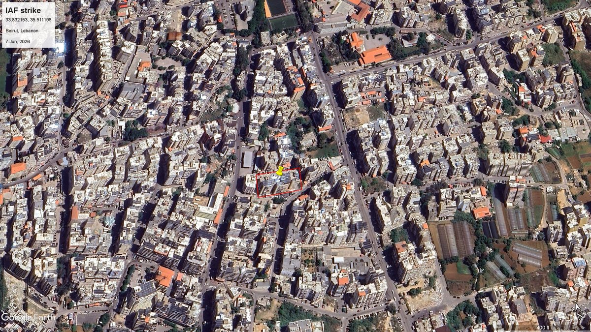 محل حمله امروز نیروی هوایی اسرائیل به ساختمانی در ضاحیه بیروت

Location: 33.832153, 35.511196
https://maps.app.goo.gl/rTze72Y21kL4mRmb9