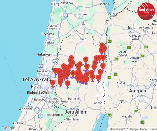 Las sirenas de alerta de cohetes Tzeva Adom se activaron en el centro y sur de Israel.