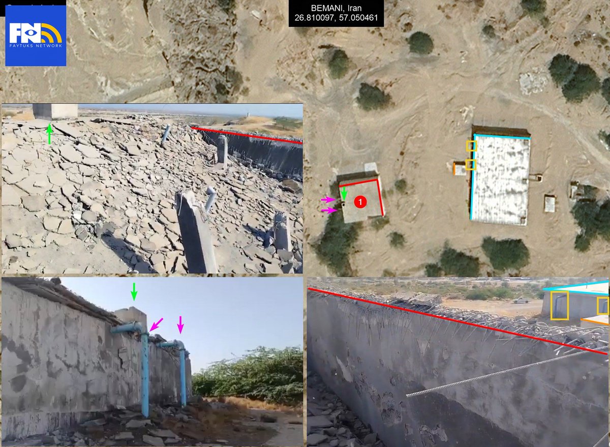 Iranian state media claims a water storage facility in Sirik County, Hormozgan Province was damaged in an overnight airstrike; geolocated at 26.810097, 57.050461.