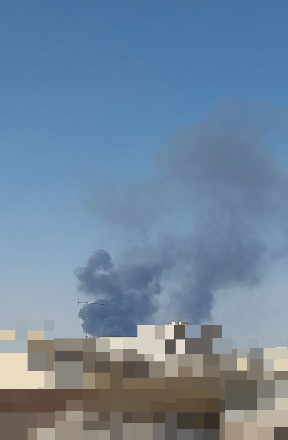 Smoke was reported near Isfahan's airport, later attributed to a factory scrap yard fire in Dolat Abad, northeastern Isfahan.