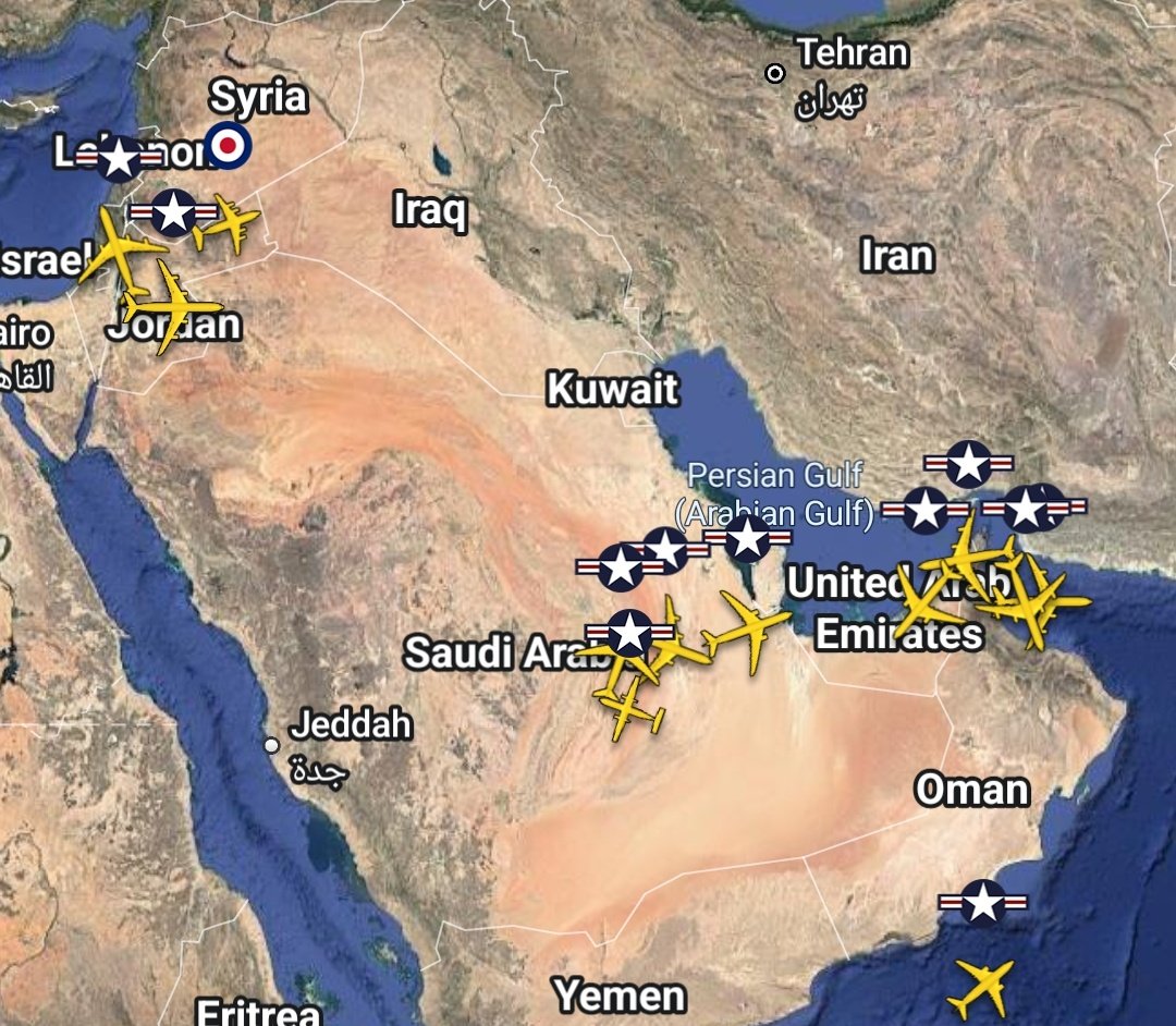 About 10 U.S. Air Force aerial refueling tankers are operating across the Middle East, especially near Iran, as diplomatic negotiations face growing pressure from President Trump's threats.
