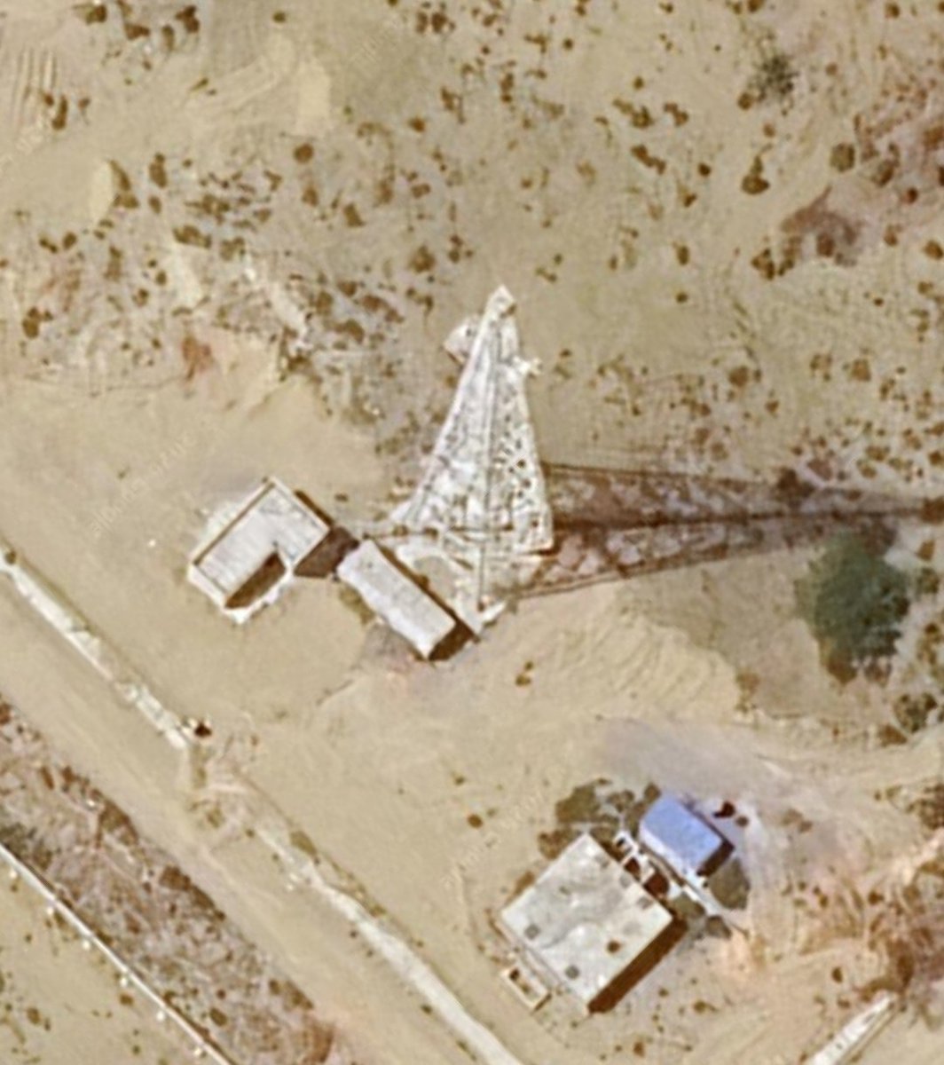 OSINT account geolocates a Sirik communications tower as the site shown in recent strike footage, following U.S. strikes on Iranian military targets.