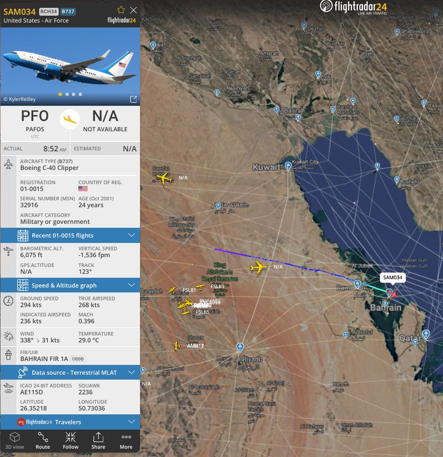 #USAF 🇺🇸 Clipper with American negotiation team (Kushner and Witkoff on board) landed in Qatar C/S SAM034 | AE115D | 01-0015 No direct meetings with Iranian will be held as per…