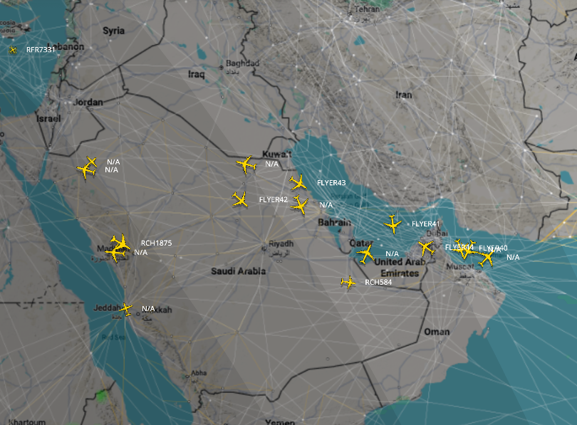 Eleven U.S. Air Force tanker aircraft are currently airborne, according to a post by Shin.