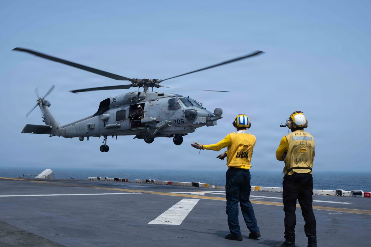 USS Boxer is conducting flight ops in the Arabian Sea as CENTCOM enforces a naval blockade against Iran. As of July 20, U.S. forces have redirected 7 commercial vessels and disabled 1 to prevent access to Iranian ports.