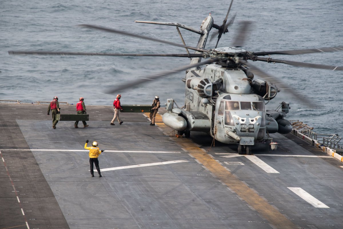U.S. Marine Corps aviation assets and personnel embarked aboard USS Boxer (LHD 4) support ongoing enforcement of the U.S. blockade against Iran. As of Aug. 6, CENTCOM redirected 49 commercial vessels, disabled 2, and boarded 2.