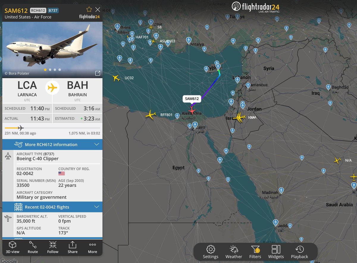 WH / CENTCOM official en route to Bahrain
