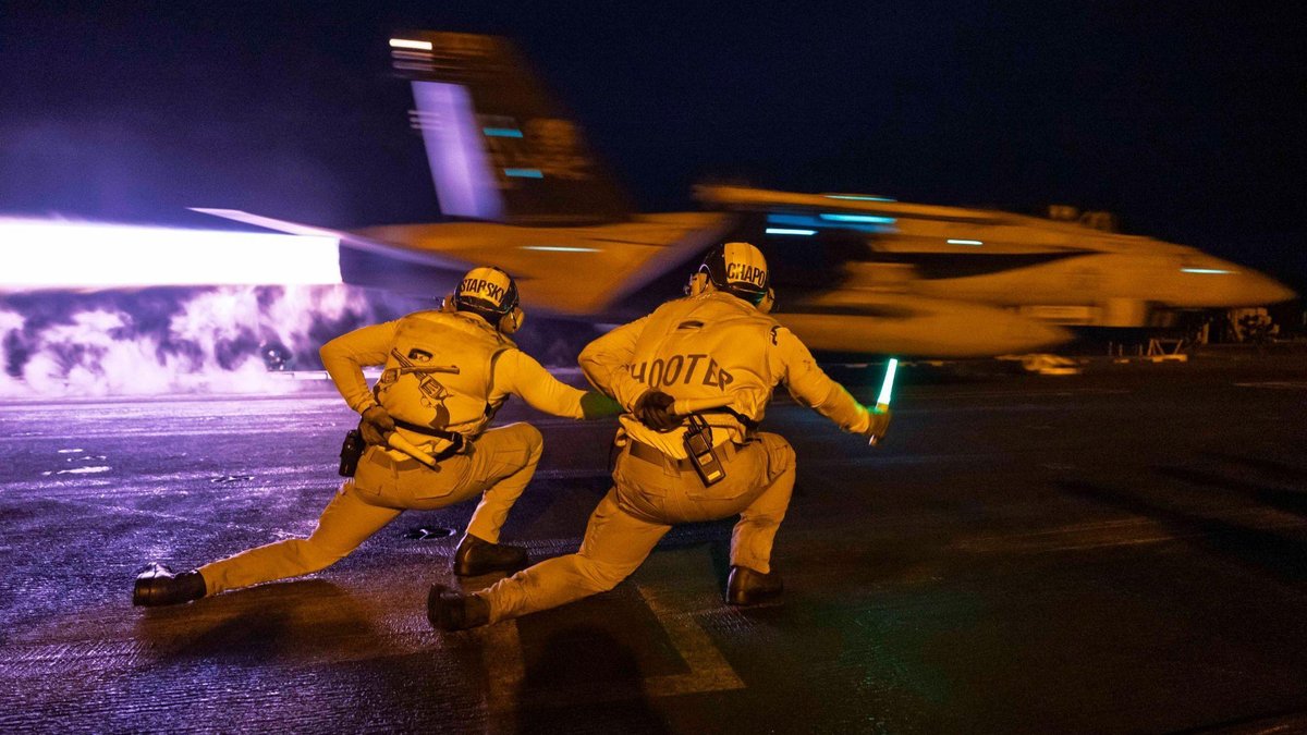 F/A-18 Launches from USS George H.W. Bush as U.S. Enforces Steel Wall Blockade Against Iran