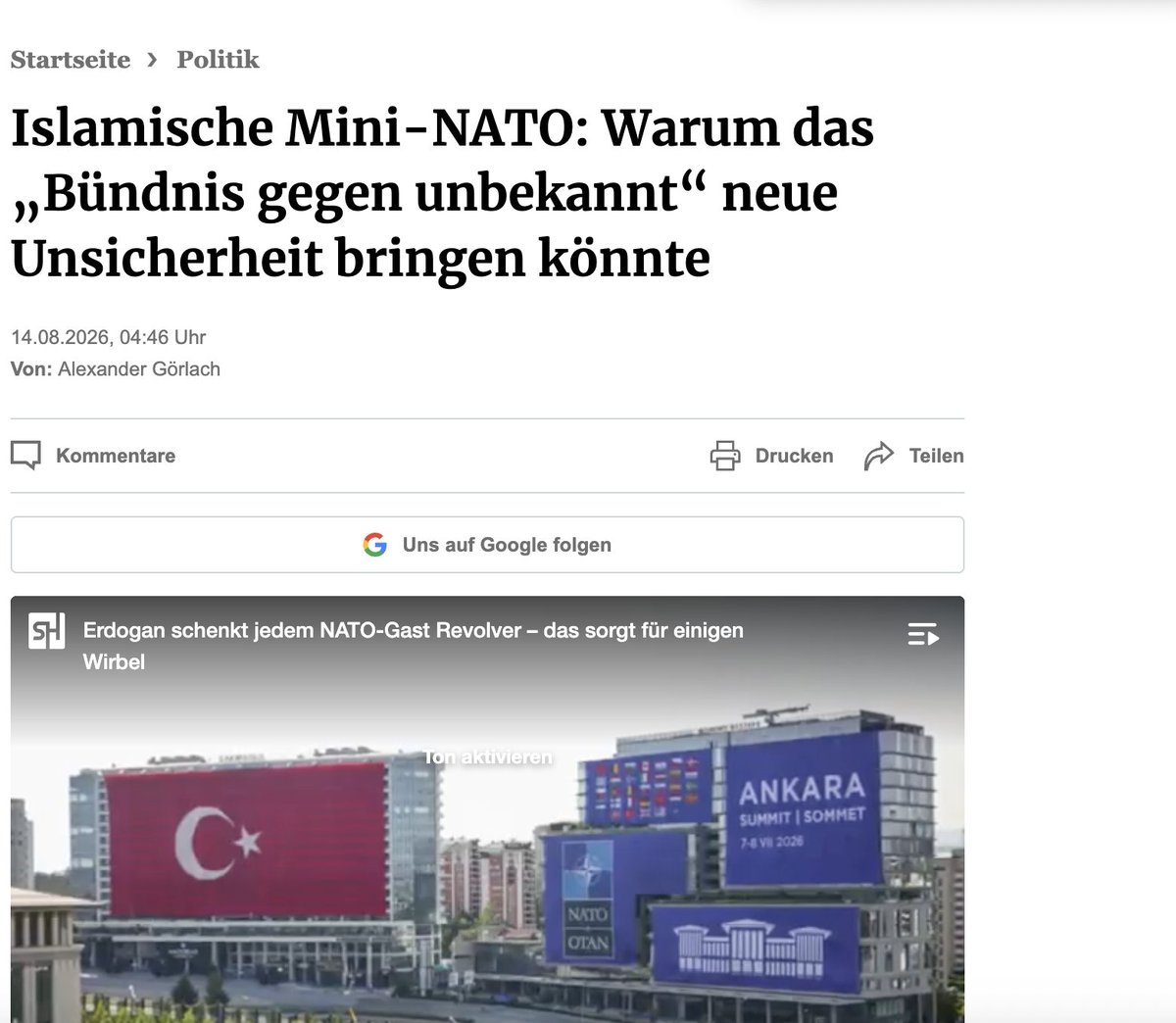 🇸🇦🇹🇷🇵🇰 🔴 تحليل ألماني يطرح سؤالا لم يجرؤ كثيرون على طرحه بصراحة: هل "الناتو الإسلامي المصغر" يصنع أمنا أم فوضى جديدة؟

🔷 مقال لافت في صحيفة Frankfurter Rundschau الألمانية يفكك "اتفاق مكة" بين السعودية تركيا وباكستان، من زاوية نادرا ما تطرح في التغطية العربية

🔷 نقطة الانطلاق في التحليل تركيبة الاتفاق نفسها جيش تركي كبير وصناعة دفاعية متقدمة، ترسانة نووية باكستانية، وقدرات مالية سعودية ضخمة. لكن برأي الكاتب القوة وحدها لا تصنع تحالفا عسكريا فعالا

🔷 وهنا يطرح الكاتب السؤال الأهم، ضد من يتجه هذا التحالف فعليا؟ الجواب كما يراه: ضد المجهول.

🔷 هنا يوضح الكاتب، حلف الناتو  كان له عدو واضح الاتحاد السوفييتي، وحين سقط ذلك العدو دخل التحالف "أزمة معنى" حقيقية وصفها ماكرون بالموت الدماغي قبل أن تعيده الحرب الروسية الأوكرانية إلي الحياة.

🔷 أما هذا التحالف الجديد، فتصر تركيا رسميا على أنه لا يستهدف أي دولة بعينها لكن إسرائيل، كما يشير المقال، لا تصدق هذا التطمين، خصوصا مع تاريخ أردوغان في الخصومة معها.

🔷 الزاوية الأقوى في المقال برأيي: الدول الثلاث لديها مصالح أمنية متباعدة تماما، تركيا لديها حساباتها في سوريا وشرق المتوسط، باكستان تنظر أولا إلى الهند وأفغانستان، بينما تركز السعودية على أمن الخليج واليمن وإيران. وحتى الآن لا يوجد تهديد واحد واضح يمكن أن يجعل هذه المصالح المختلفة تتحول إلى قرار عسكري مشترك.

🔷 وهنا يطرح الكاتب تساؤلات منطقية  هل سيقاتل الجيش السعودي فعلا إلى جانب التركي على الأراضي السورية؟ وهل سترسل باكستان قواتها لمساندة الرياض ضد الحوثيين؟ لا إجابة واضحة حتى الآن.

🔷 ينتقل الكاتب للحديث عن ما يسميه "التعددية المصغّرة" اي اتجاه الدول لتأمين نفسها من عدة جهات في وقت واحد، تماماً كما وقّعت السعودية اتفاقا مع باكستان في سبتمبر 2025 ثم اتفاقاً أمنيا آخر مع واشنطن في نوفمبر 2025 دون تناقض، بمنطق يصفه أنه أقرب لتعدد اتفاقيات التجارة الحرة منه لتحالفات عسكرية صارمة.

🔷 ويحذر  الكاتب أن التجارة لها مصالح أوضح ومؤسسة تحكيم عالمية، بينما الأمن العسكري لا يملك هذا الوضوح ولا هذا المرجع.

🔷 والدليل الأقرب على هشاشة التحالفات حتى بين الحلفاء المقربين، أمريكا وإسرائيل، رغم قربهما الشديد، تختلفان حاليا حول طريقة التعامل مع وكلاء إيران في لبنان، وحول خطة سلام غزة بين ترامب ونتنياهو.

🔷 خلاصة المقال، وهي التي أراها الأكثر إثارة للتفكير: تحالف لا يأخذ بعين الاعتبار مصالح الدول الأخرى في المنطقة، قد يجلب فعليا مزيدا من انعدام اليقين لا الاستقرار. ومن يؤمّن نفسه من كل الجهات، ليس بالضرورة اكثر أمانا مما كان عليه من قبل.

https://www.fr.de/politik/unsicherheit-bringen-islamische-mini-nato-um-erdogan-koennte-neue-zr-94441218.html