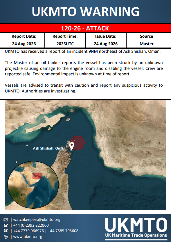 UKMTO Issues Warning 120-26