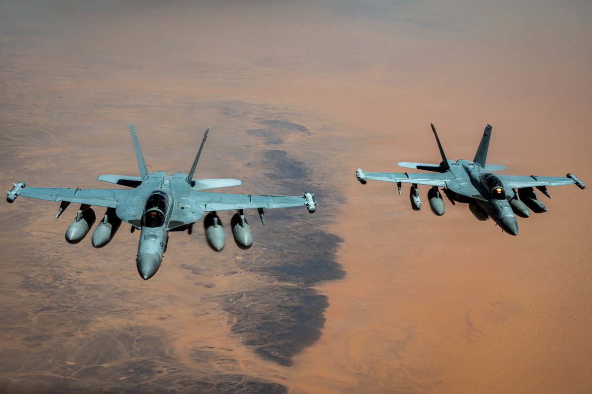 US Navy E/A 18G aircraft patrol as blockade against Iran: 75 vessels redirected, 3 disabled, 2 boarded