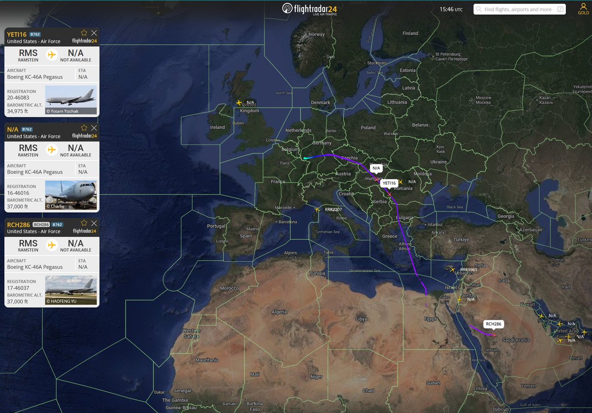 US KC-46A Tankers Return to CENTCOM After Ramstein Stop