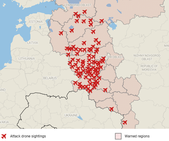 Report: Massive Ukrainian Drone Raid Underway Toward St. Petersburg